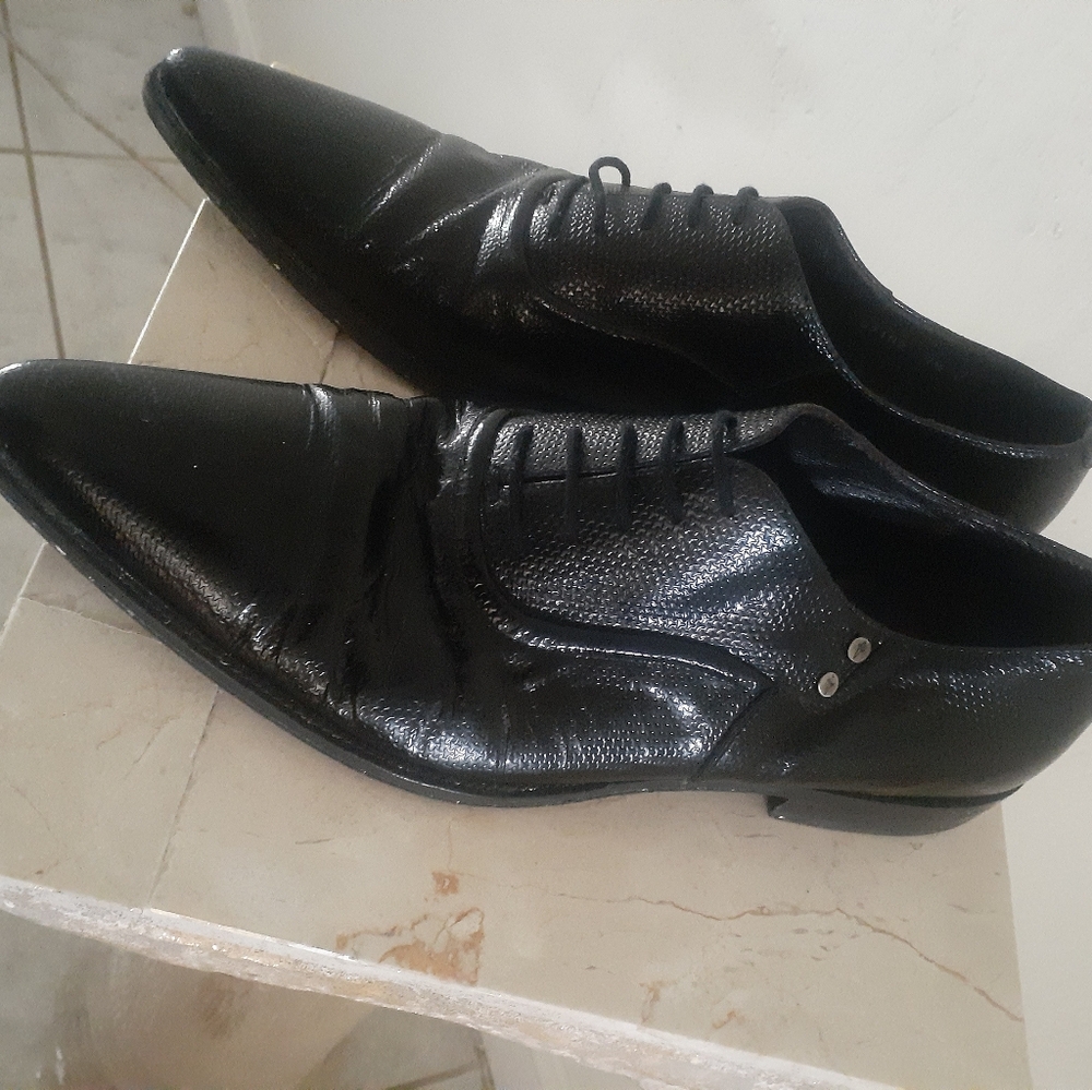 CESARE PACIOTTI LUXURY ITALIAN MEN'S DESIGNER SHOES AYER LUX SNAKE PRINT BLACK